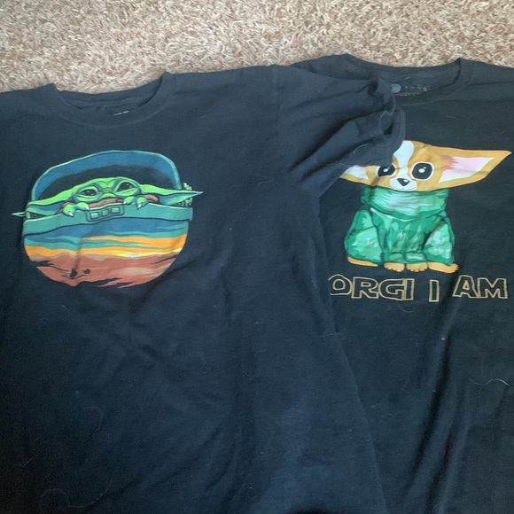 2 Star Wars Yoda t-shirts, Womens S, Childrens XL, black and green. - Picture 5 of 7
